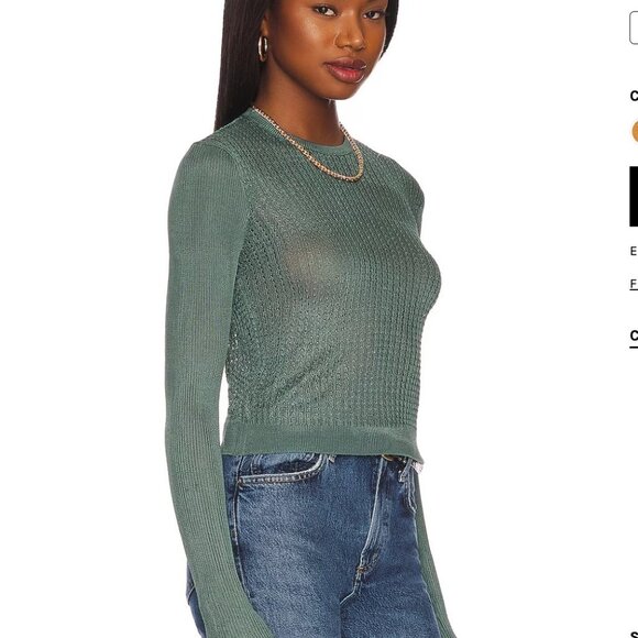 NWT Free People H20 Crew Pullover Small in jaded - Picture 3 of 7